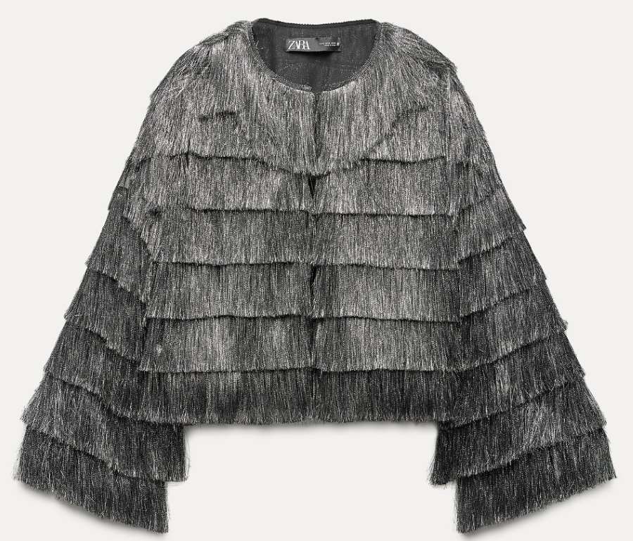 Fringed Jacket With Metallic Thread